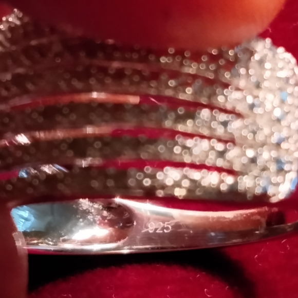 Multi roll miracle plate .25kt diamond sterling silver band - Picture 4 of 10